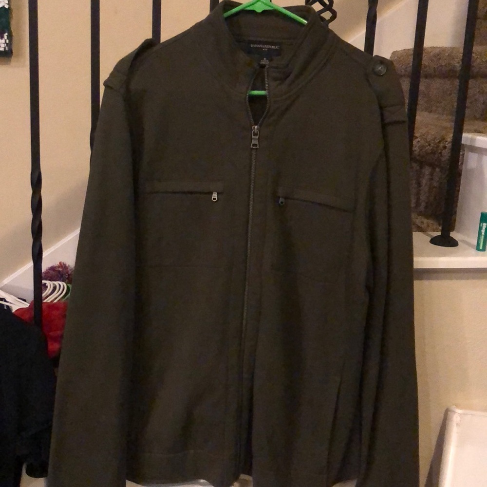 Men Banana Republic military style jacket olive M